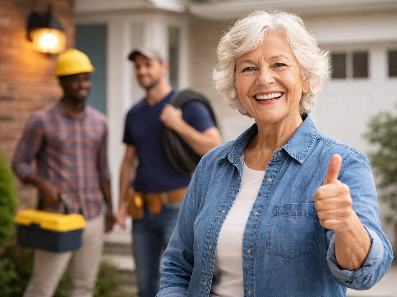 Happy homeowner after professional handyman services in Sacramento CA